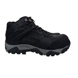 Merrell Moab Adventure Mid Mens 11.5 M Black Leather Safety Toe Vibram J004631